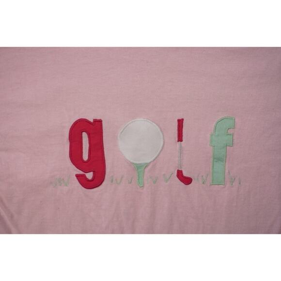 Vintage Anne Josephine Golf Graphic Tee Pink 80s 90s Novelty T-Shirt Men’s Small - Picture 3 of 7